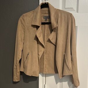 One Tan Women's Suede Blazer Jacket